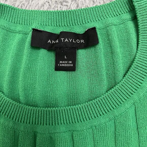 Ann Taylor Sleeveless Kelly Green Large Top Preowned - Picture 4 of 7